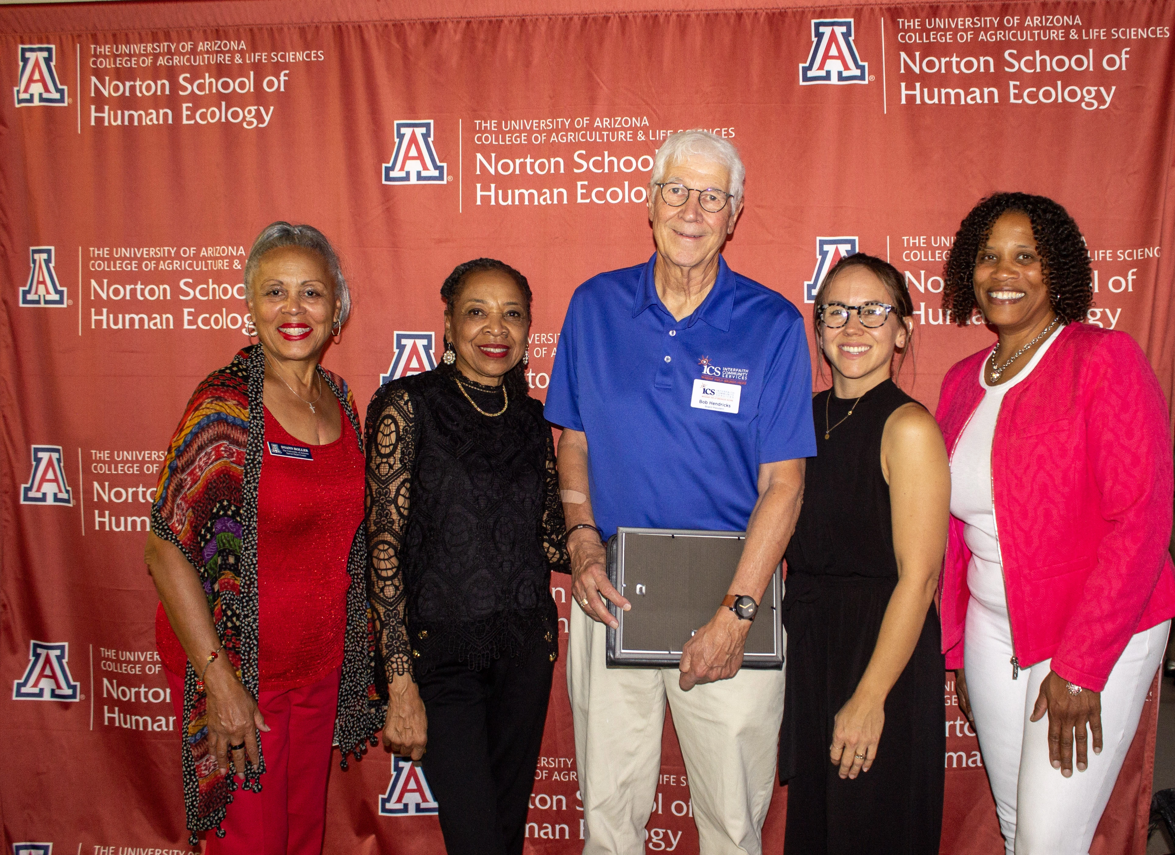 group photo of last year's winners of the organizational award with ICS rep